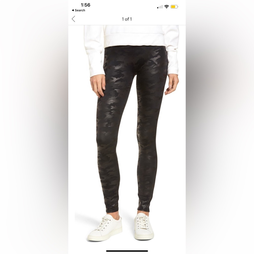 CAMO BLACK SPANX FAUX LEATHER LEGGING